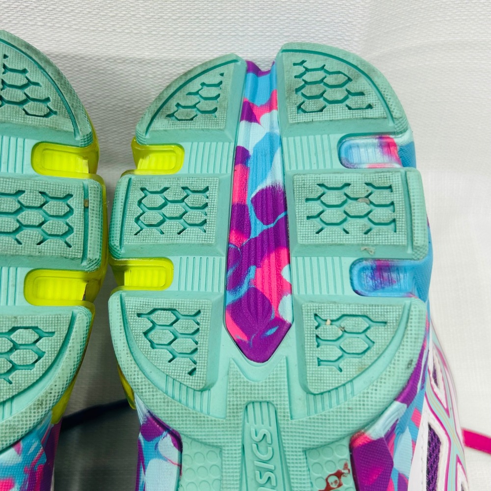 Asics Gel-Frantic 7 Running Shoes Womens 10 White Purple Teal Rainbow Sneakers - Picture 13 of 15